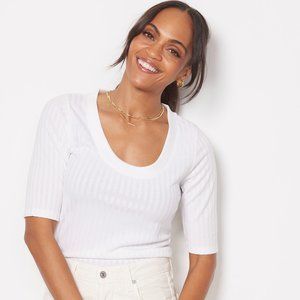 NWT Evereve Calvin Rib Scoop Top Size M